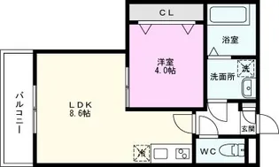ジーメゾン春日部花積【1階】の間取り