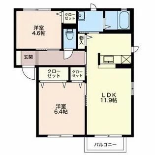新潟県長岡市下々条町【アパート】の間取り