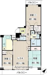 保土ヶ谷桜ヶ丘パークホームズ弐番館【4階】の間取り