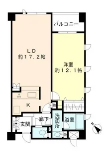 ヒューリック目黒三田【4階】の間取り