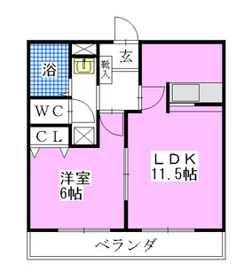 グレイスササ【1階】の間取り