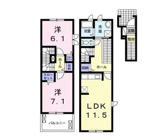 ブランド―ル【2階】の間取り