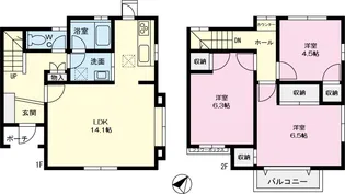 神奈川県横浜市金沢区能見台5【一戸建】の間取り