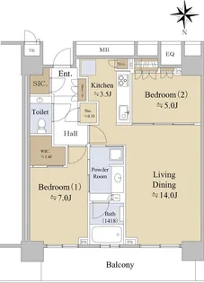 ザ・パークハウス晴海タワーズクロノレジデンス【43階】の間取り