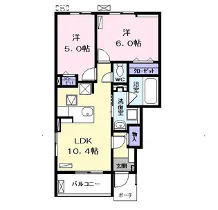 オーベルジュ・ショコラII【1階】の間取り