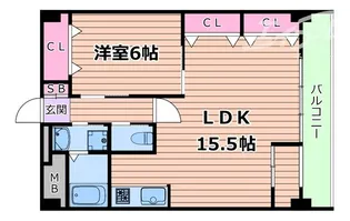 グロワール北江口【2階】の間取り