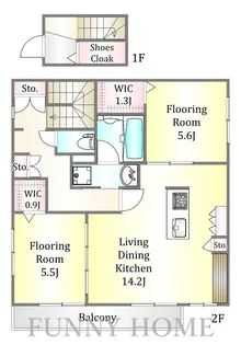 (仮称)野毛1丁目メゾンB棟【2階】の間取り