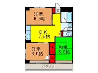 パークハイツ岡野【3階】の間取り