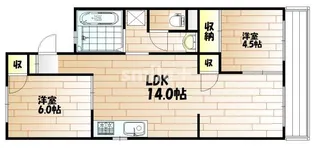 岡山県岡山市北区中仙道2【アパート】の間取り