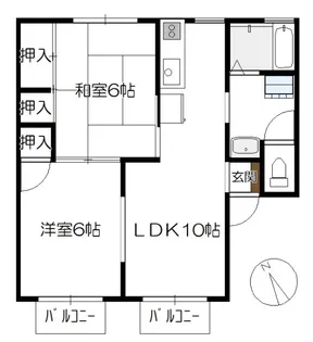 神賀グリーンハイツ【2階】の間取り