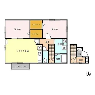 アレイRYU D【2階】の間取り