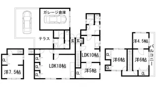 大阪府池田市古江町【一戸建】の間取り