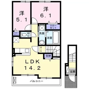 メゾンリッチ児嶋【2階】の間取り