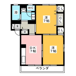 パインビューB【1階】の間取り