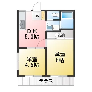 カーサ・フローレスII【1階】の間取り