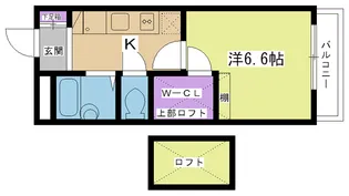 レオパレス甲子園【2階】の間取り
