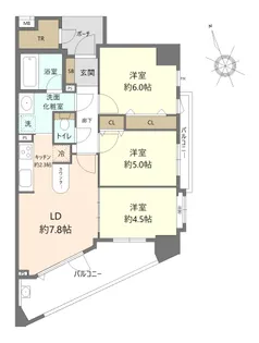 ラングマンション立川【8階】の間取り