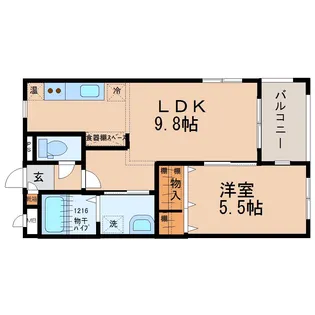 ミューティ駅西【1階】の間取り