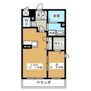セレナヴィラ東白壁【2階】の間取り