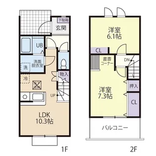 Doux maison 長塚 Cの間取り