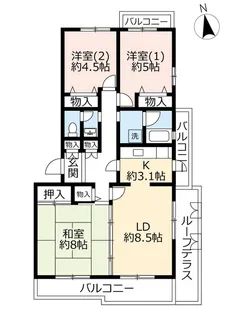 UR高槻・阿武山四番街【3階】の間取り