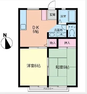 シャトー弥生A【1階】の間取り
