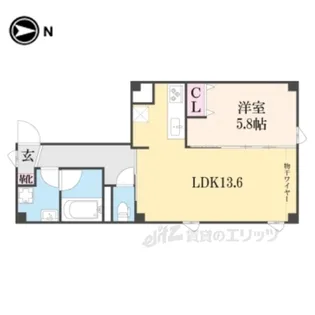 SJS七条堀川【5階】の間取り