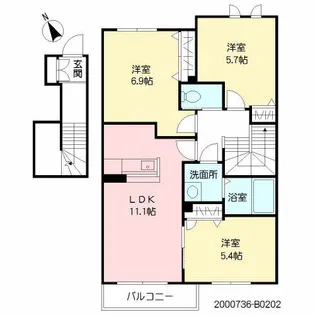 サンミズハ B棟【2階】の間取り