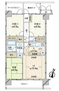ダイアパレス京葉蘇我III【13階】の間取り