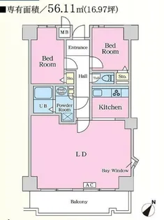 ユーカリハイツ都立大【6階】の間取り