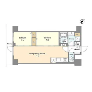 グランカーサ平井【4階】の間取り