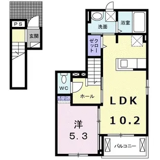 アヴェニール・寿 B【2階】の間取り