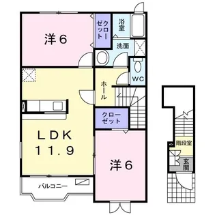 ラフィーネ・プロムナードVIIA【2階】の間取り