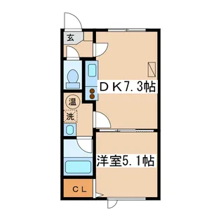 アーバンエステート浪花K【1階】の間取り