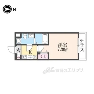 D.CLARESTCRESTTAPP二条【1階】の間取り
