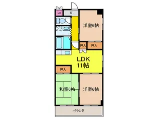 サン・ウエスト【6階】の間取り