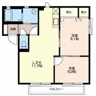 サニーユアーズ・fk D棟【2階】の間取り