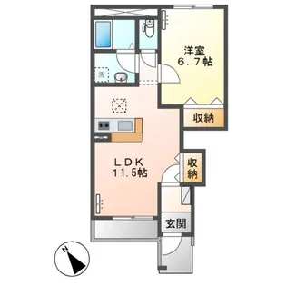 ファビュラス【1階】の間取り