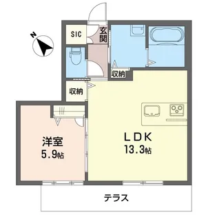 エスポワールちはら台南A棟【1階】の間取り