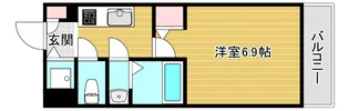 レジュールアッシュ難波MINAMI【4階】の間取り