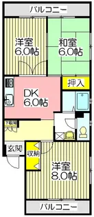 川口第二ローヤルコーポ【3階】の間取り