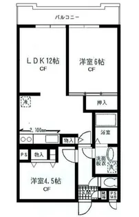 ヒルサイドフラッツB棟【5階】の間取り