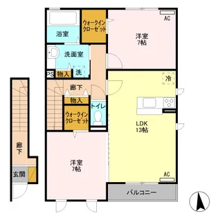 ロイヤルガーデン D【2階】の間取り