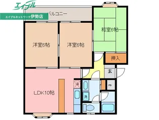 徳川台ロイヤルマンション【2階】の間取り