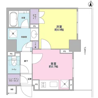 プラウドタワー亀戸【2階】の間取り