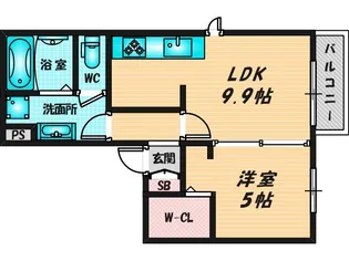 フェリオ吉田【2階】の間取り