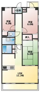 ヴァンベール東武動物公園【3階】の間取り