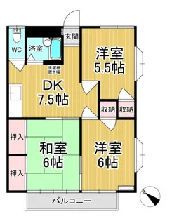 パールハイツI【2階】の間取り