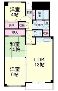 パークビュー四ツ池【7階】の間取り