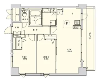 クレスティーク上町台【4階】の間取り